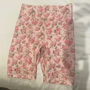 Floral LoveShackFancy x bandier biker shorts